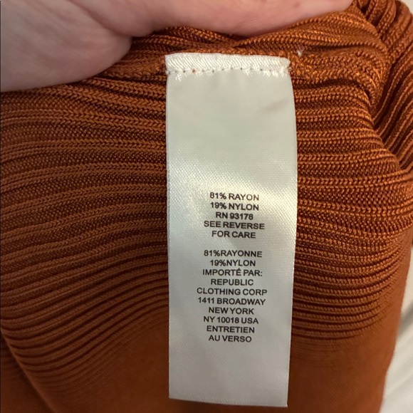 House Of Harlow Burnt Orange Ribbed Knit Asymmetrical 1 Strap Midi Dress Fall - Picture 8 of 8